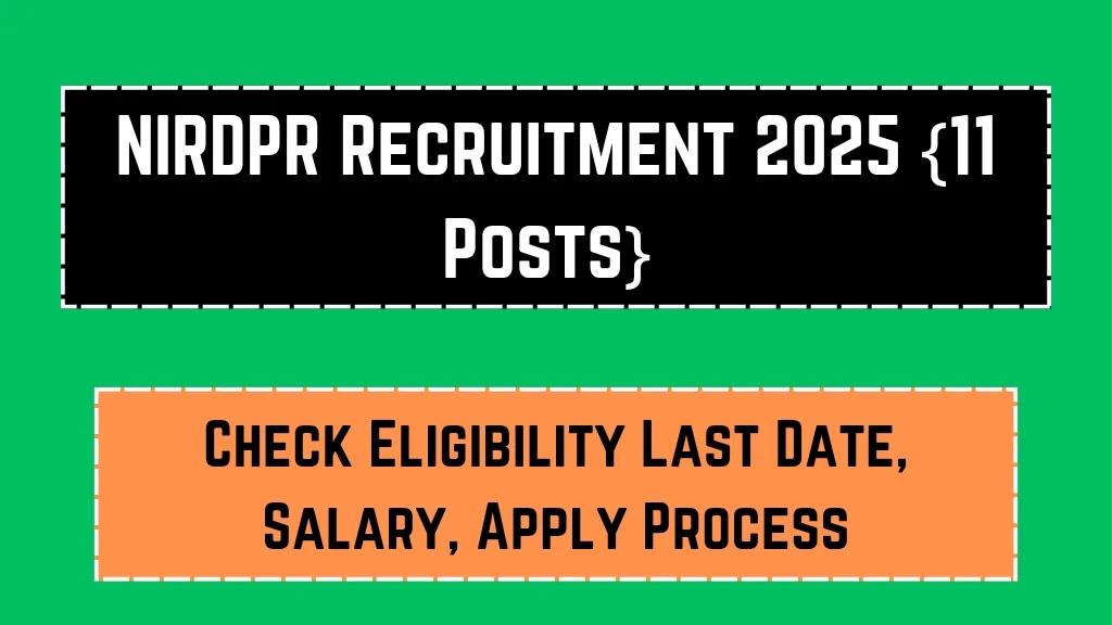 NIRDPR Recruitment 2025